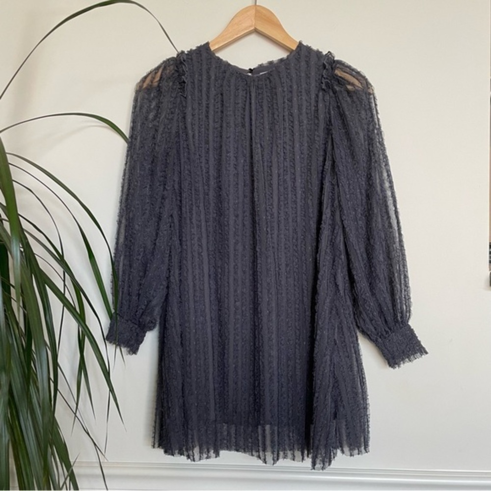 Zara Kids Tulle Long Sleeve Shift Dress